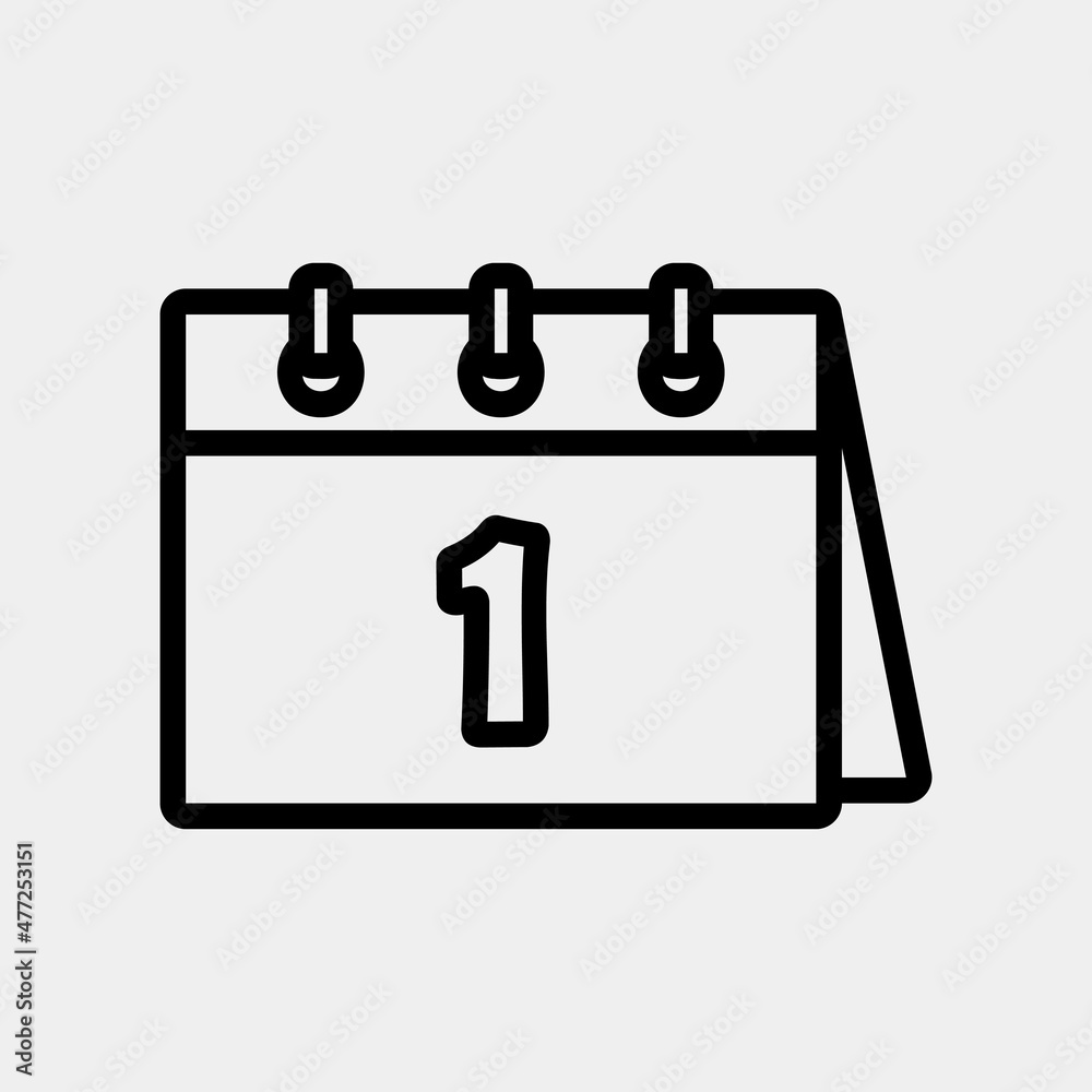 First day icon vector illustration in line style about calendar and date, use for website mobile app presentation First day icon vector illustration in line style about calendar and date, use for website mobile app presentation