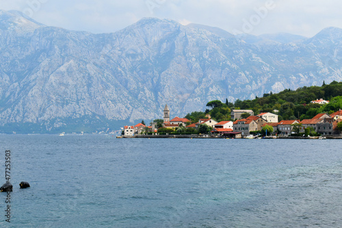View of the small town Prcanj in the Bay of Boka Kotorska,Montenegro