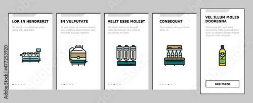 Olive Production And Harvesting Onboarding Mobile App Page Screen Vector. Olive Tree Cultivation And Berries Manual Harvest, Factory Shaker Table And Repository Industry Machine Illustrations