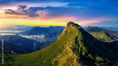 Canvas Print Phu Chi Dao at sunrise in Chiang rai, Thailand.