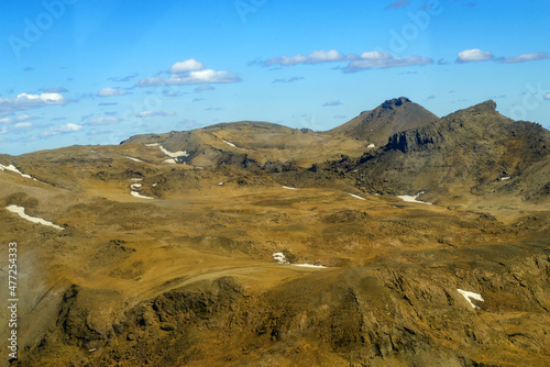Icelandic landscape aerial photography captured from touristic airplane