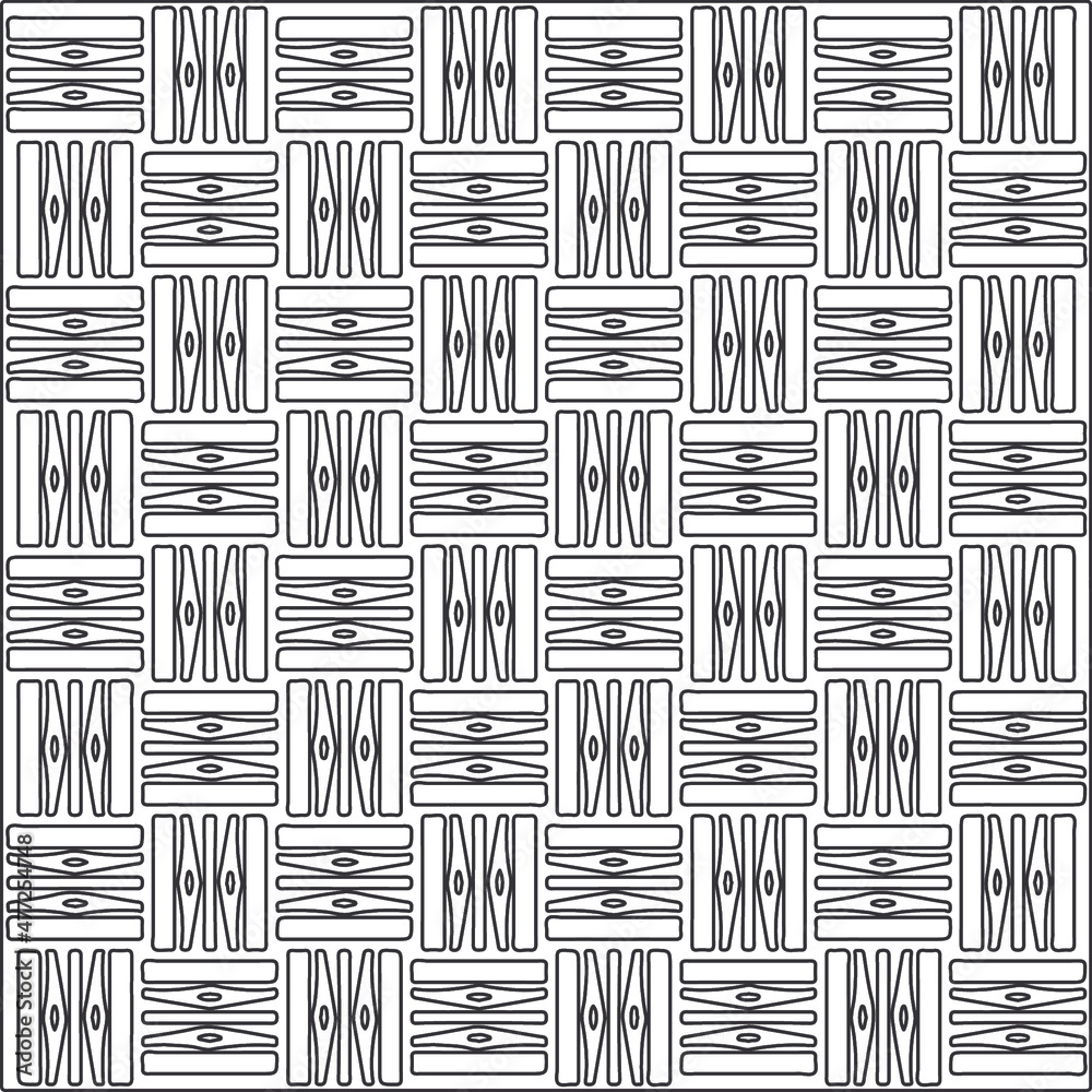 Vector pattern with symmetrical elements. Repeating geometric tiles from striped elements.Monochrome stylish texture.Black and
white pattern for wallpapers and backgrounds. Vector pattern with symmetrical elements. Repeating geometric tiles from striped elements.Monochrome stylish texture.Black and
white pattern for wallpapers and backgrounds.