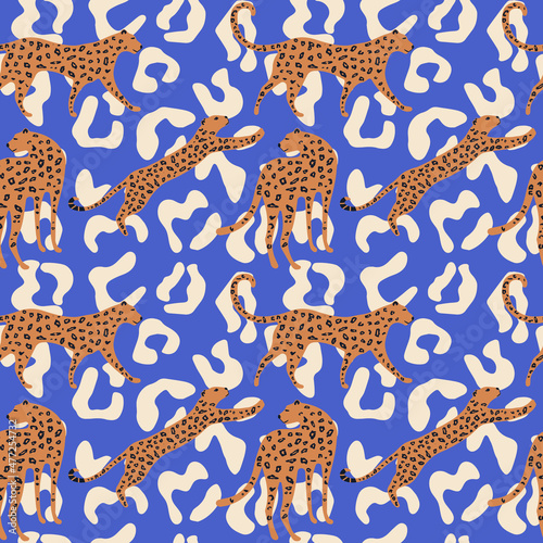 Photography Abstract cheetah pattern, vector background with camouflage, jungle pattern