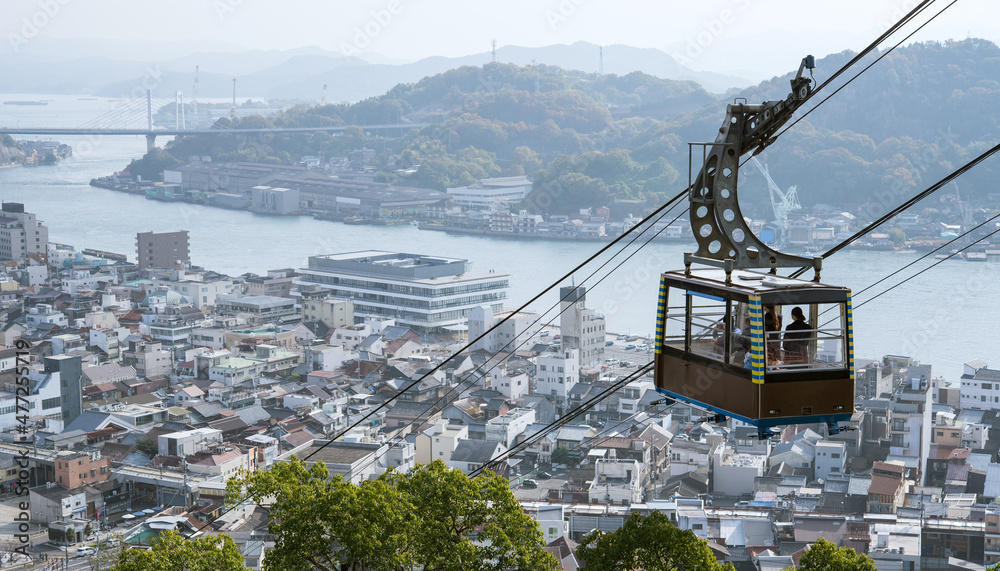 Mt. Senkoji Ropeway and Onomichi City view in Hiroshima, Japan　千光寺山ロープウェイと尾道市の街並み
