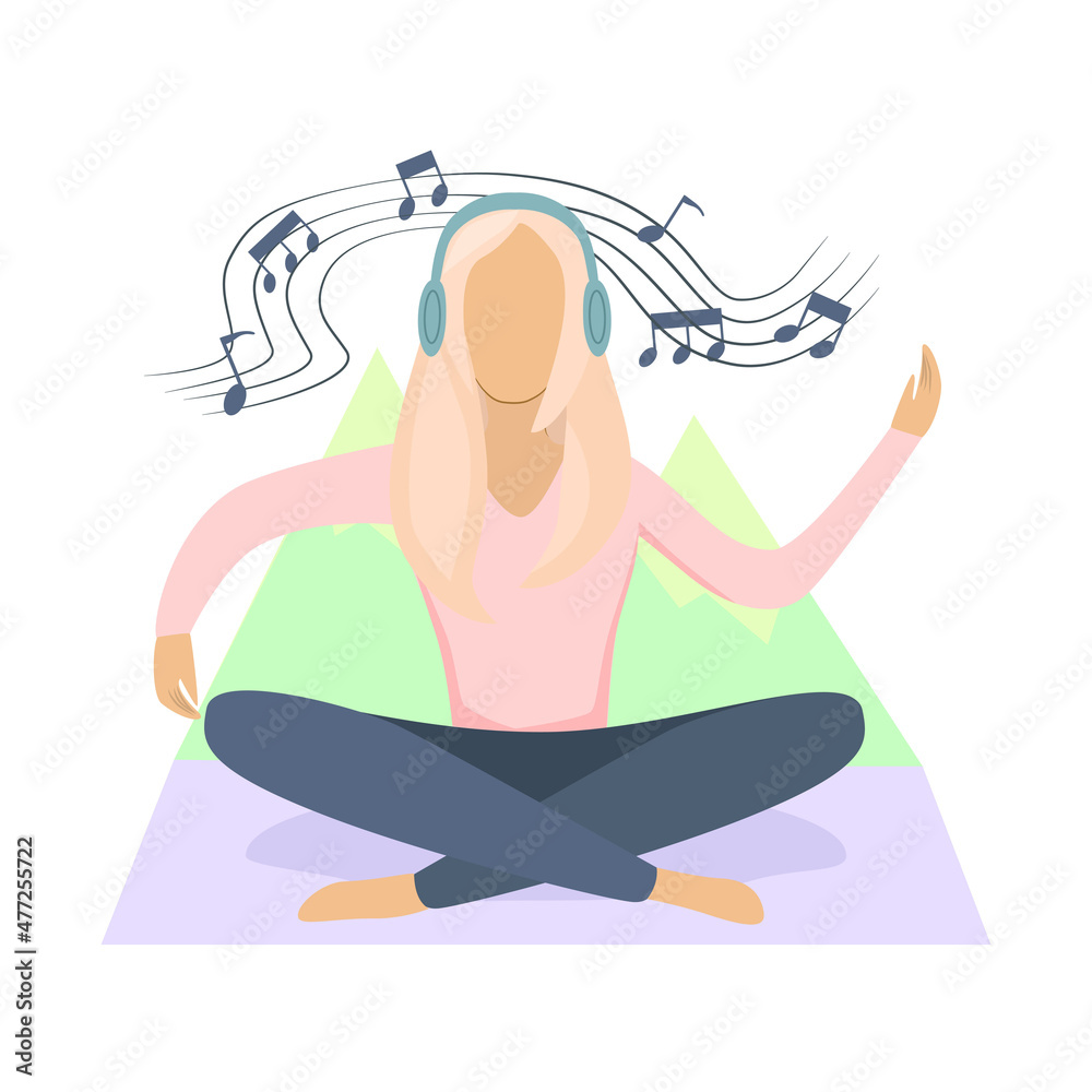 Obraz premium Girl listening to music