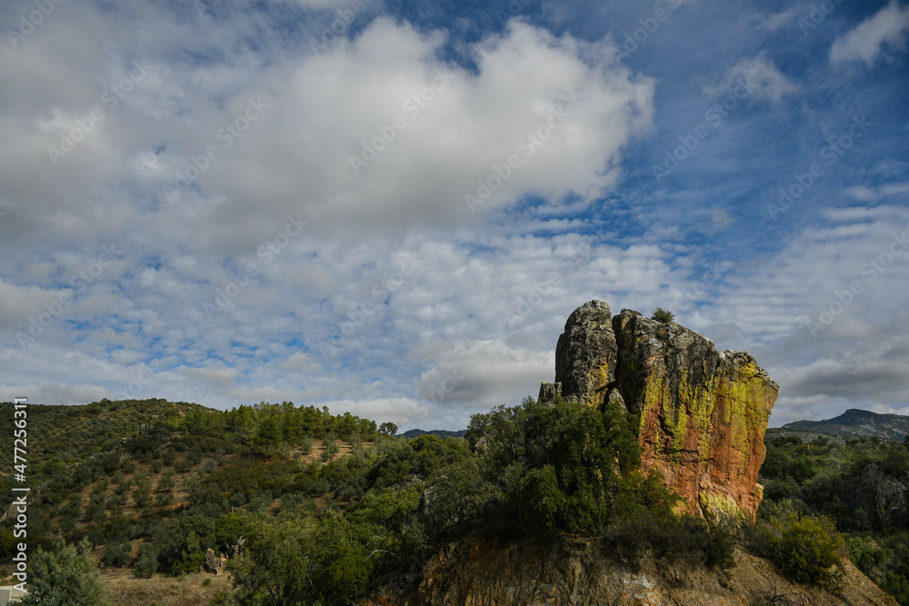 Landscape near the town of Fuencaliente, in the province of Ciudad Real, Spain.