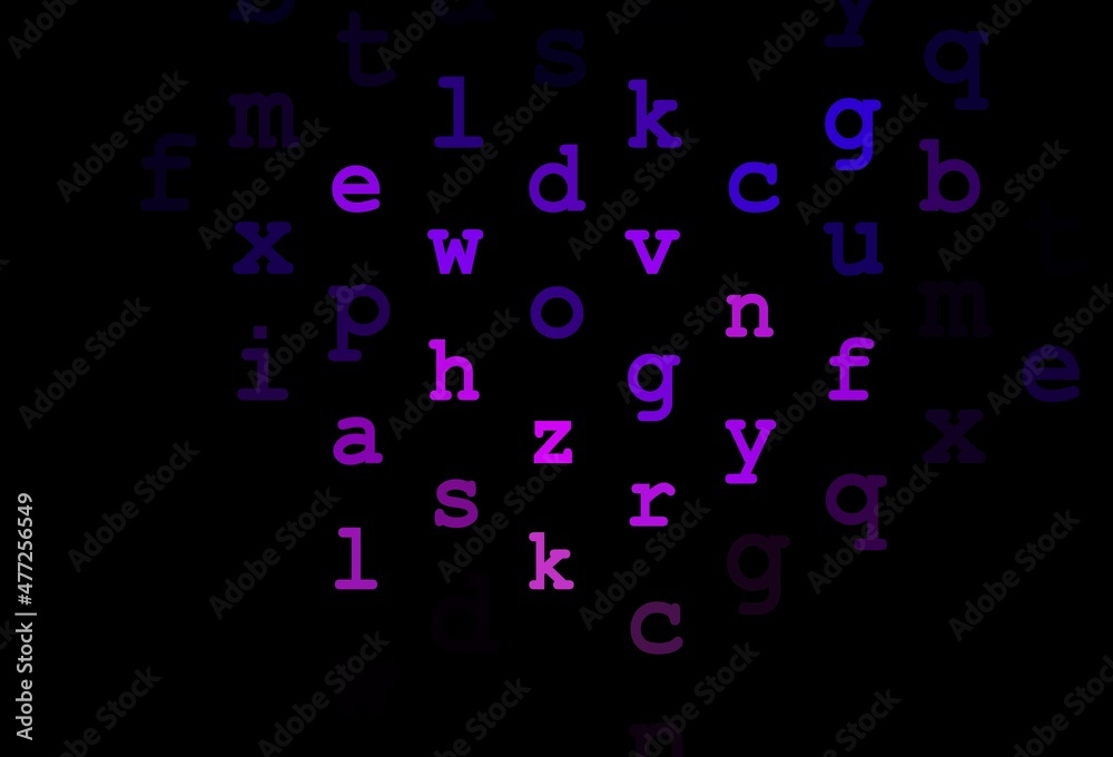 Dark pink, blue vector pattern with ABC symbols. Dark pink, blue vector pattern with ABC symbols.