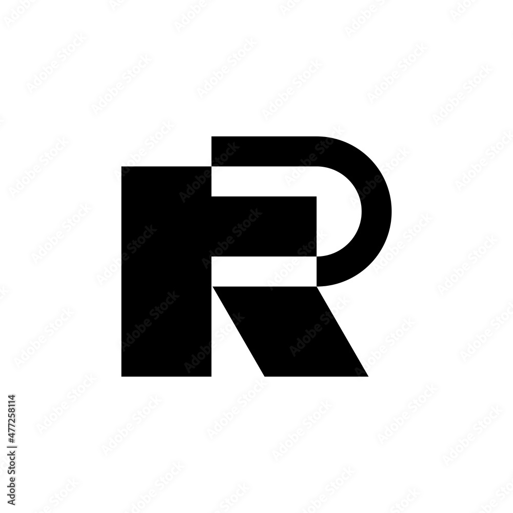 Letter R logo. Icon design. Template elements. Geometric abstract logos 