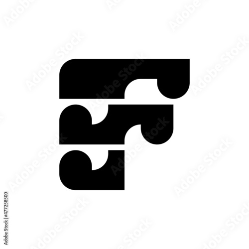 Letter F logo. Icon design. Template elements. Geometric abstract logos © Nataliia