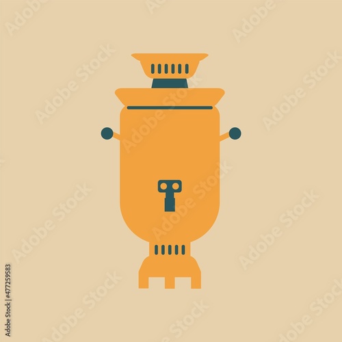 Russian icons in flat style. Colorful images of Russian culture. Vector illustration for website, posters and cards.