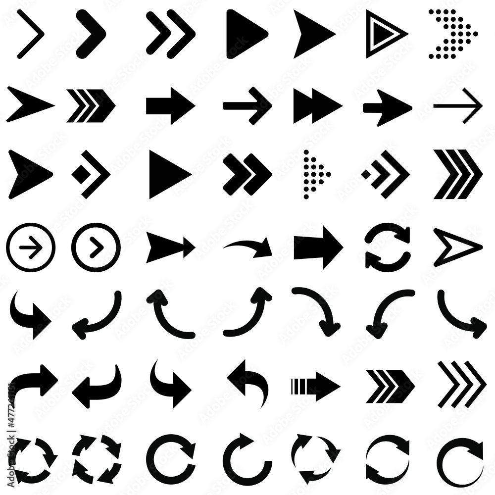 Arrow icon vector set. pointer illustration sign collection. up down left right symbol. circular arrow logo. Arrow icon vector set. pointer illustration sign collection. up down left right symbol. circular arrow logo.