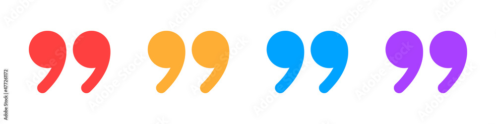 Set of quote marks. Quote marks of different colors. Vector illustration Set of quote marks. Quote marks of different colors. Vector illustration