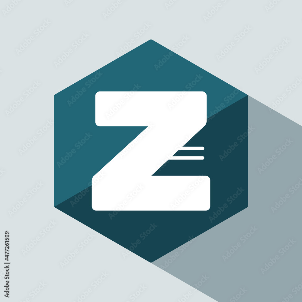 vector Initial letter Z hexagon flat design with shadow. universal icon design template. vector Initial letter Z hexagon flat design with shadow. universal icon design template.