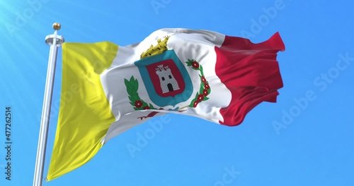 Flag of Heredia, Costa Rica. Loop photo