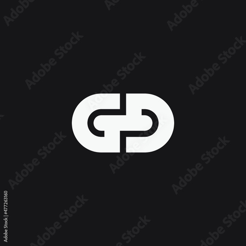 Initial letter GD monogram logo design.