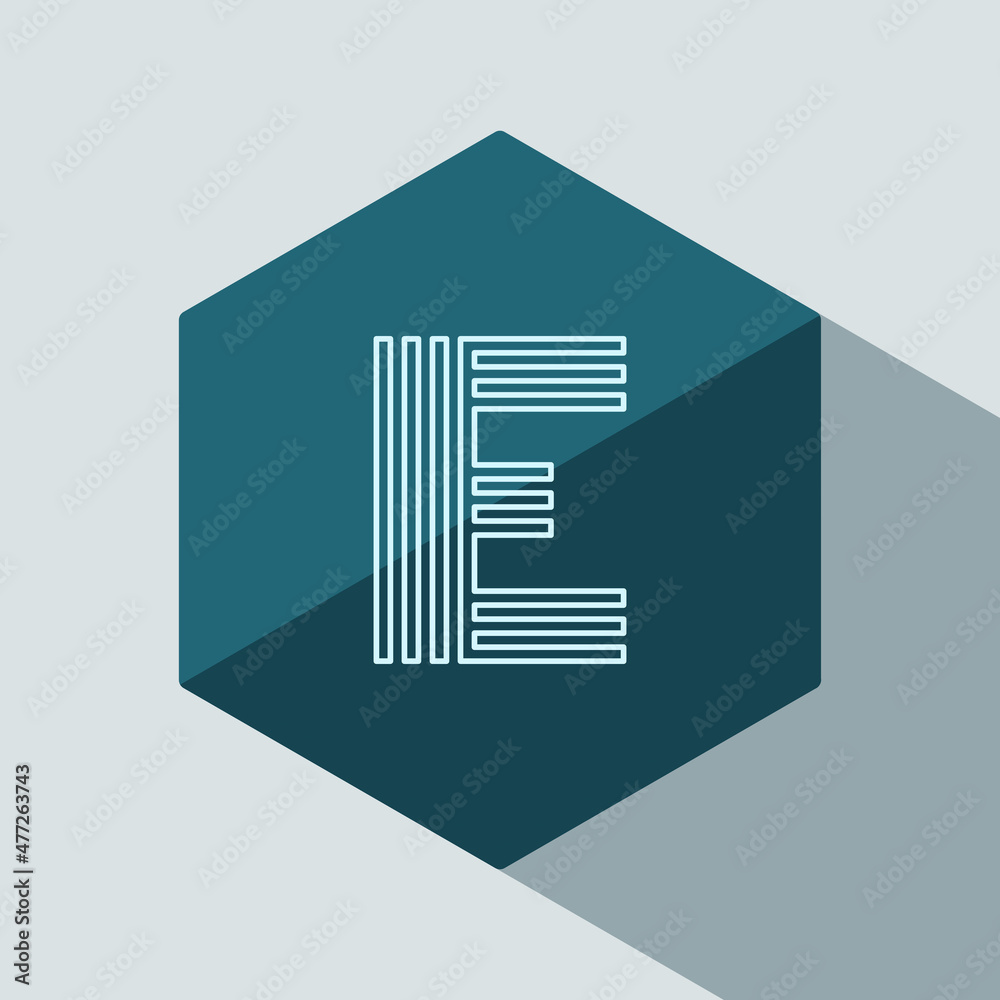 vector Initial letter E hexagon flat design with shadow. universal icon design template. vector Initial letter E hexagon flat design with shadow. universal icon design template.