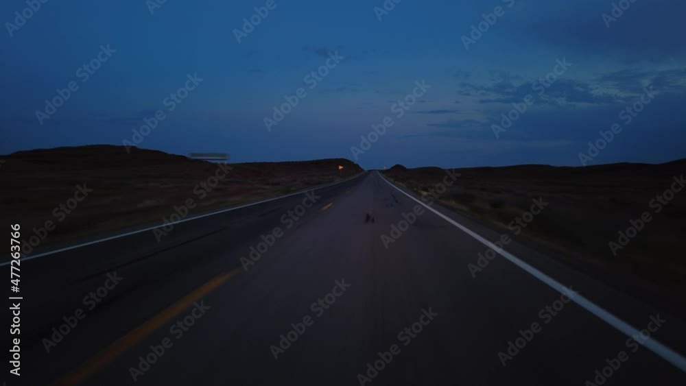 Driving Plate Utah Desert Highway 163 Southbound Evening Multicam Set 03 Front View Southwest USA