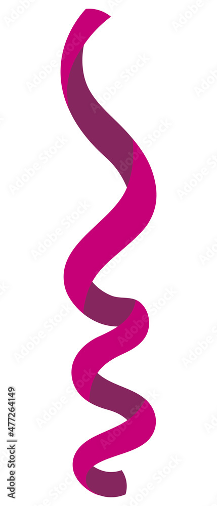 Serpentine. Cute pink decoration for the holiday. The decorative ribbon is rolled up in a spiral. Colored vector illustration. Flat style. Outlines on an isolated background. Idea for web design. Serpentine. Cute pink decoration for the holiday. The decorative ribbon is rolled up in a spiral. Colored vector illustration. Flat style. Outlines on an isolated background. Idea for web design.