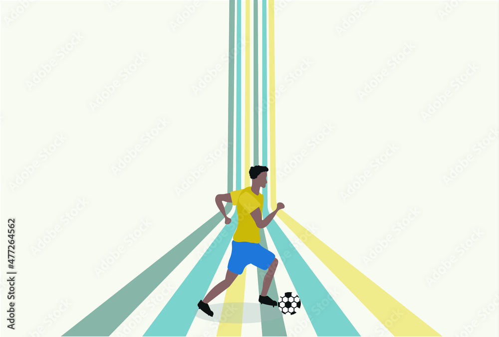 brazilian soccer player retro poster