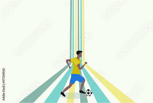 Obraz na płótnie brazilian soccer player retro poster w salonie