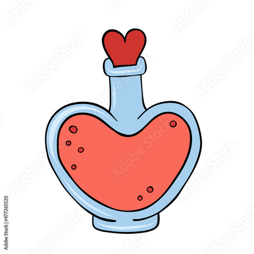 bottle love potion for valentine day card design