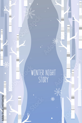 An illustration of the cozy winter night scenery © DAWOOL