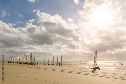 Les chars-à-voile sur la plage de Quend