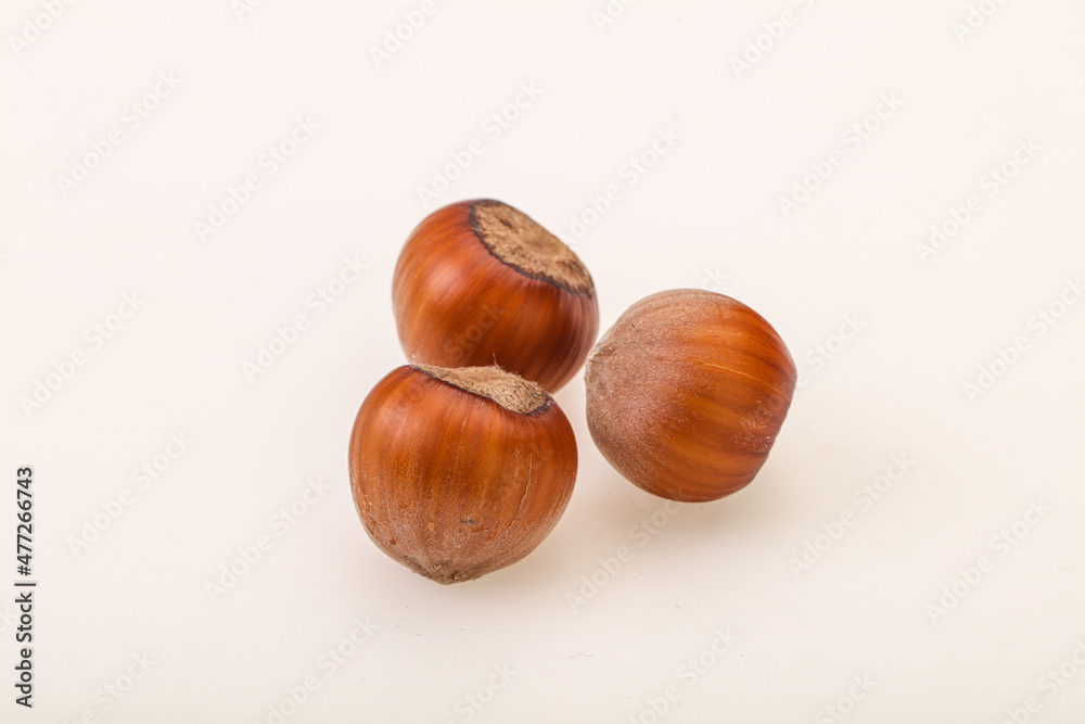Hazelnut heap isolated over background Hazelnut heap isolated over background