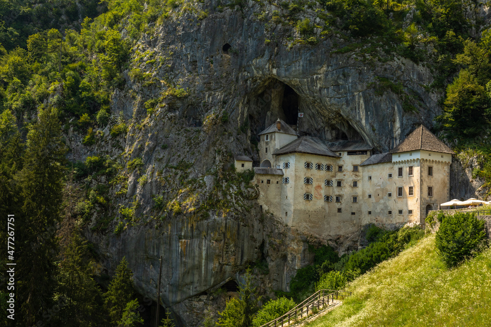 Predjama, a castle at the cave mouth in Postojna, Slovenia.