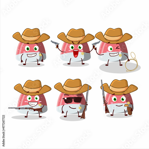 Cool cowboy pufflettes gummy candy cartoon character with a cute hat