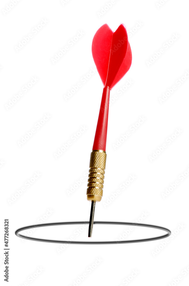 red dart on a white surface, concept for marketing target and success red dart on a white surface, concept for marketing target and success
