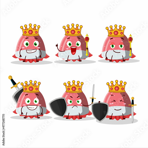 A Charismatic King pufflettes gummy candy cartoon character wearing a gold crown