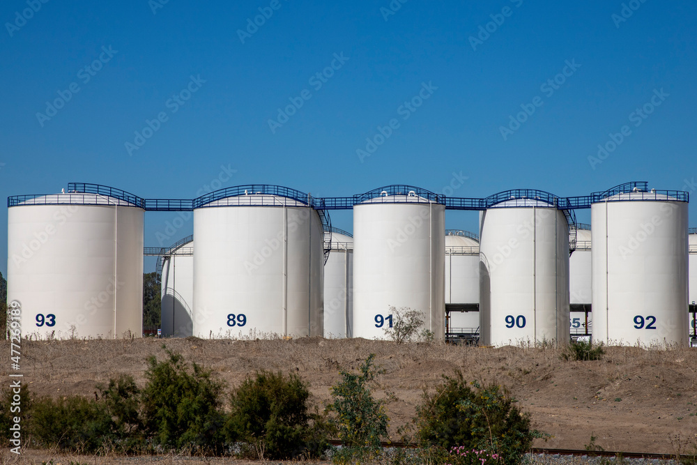 industrial fuel storage tanks at oil terminal industrial fuel storage tanks at oil terminal