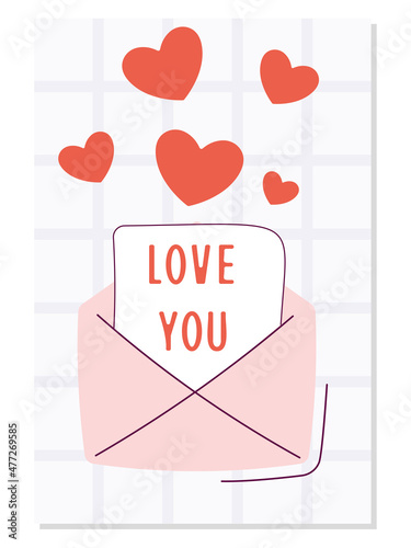 Love template for Valentine's day.  Greeting card, postcards, declaration of love, labels. posters.