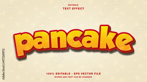 Pancake cartoon 3d editable text effect