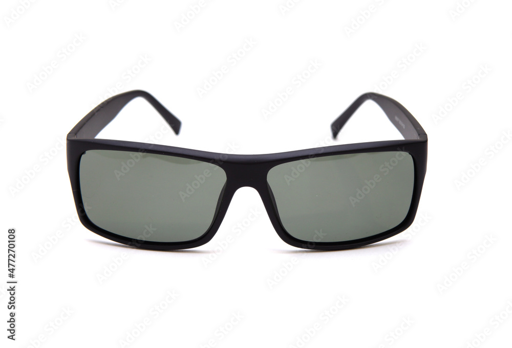 Fashionable sunglasses for men. dark glass. beautiful shape. on white isolated background Fashionable sunglasses for men. dark glass. beautiful shape. on white isolated background
