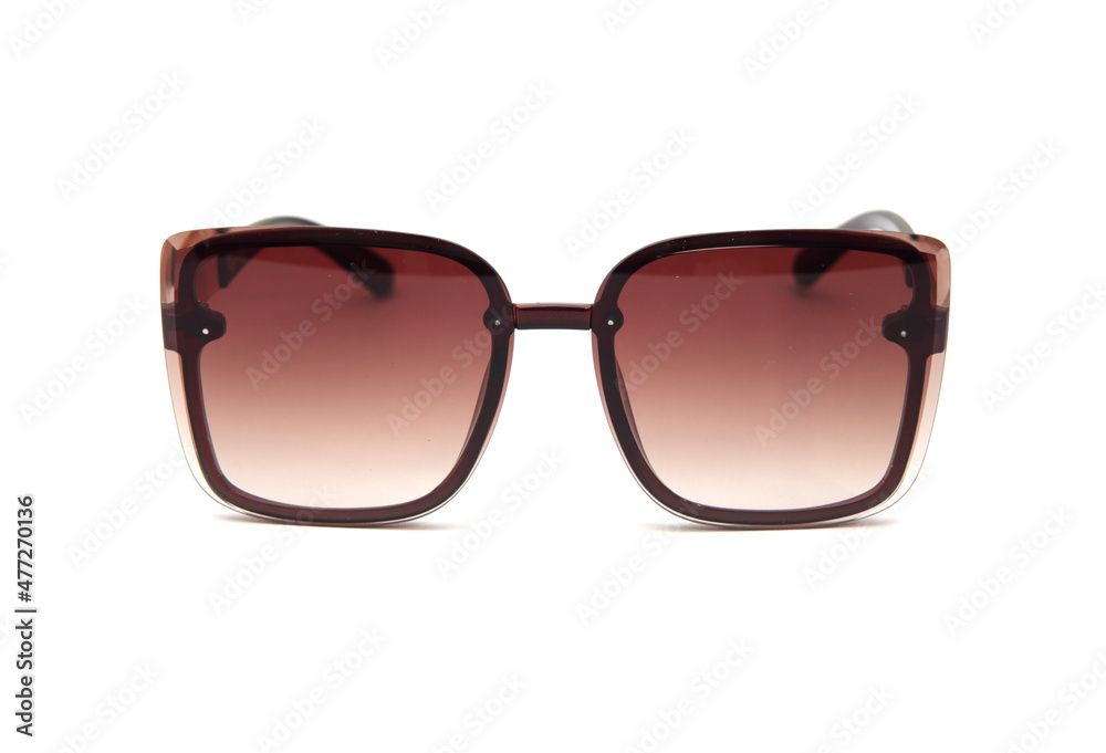 Fashionable sunglasses for women. blue glass. beautiful shape. on white isolated background. Fashionable sunglasses for women. blue glass. beautiful shape. on white isolated background.