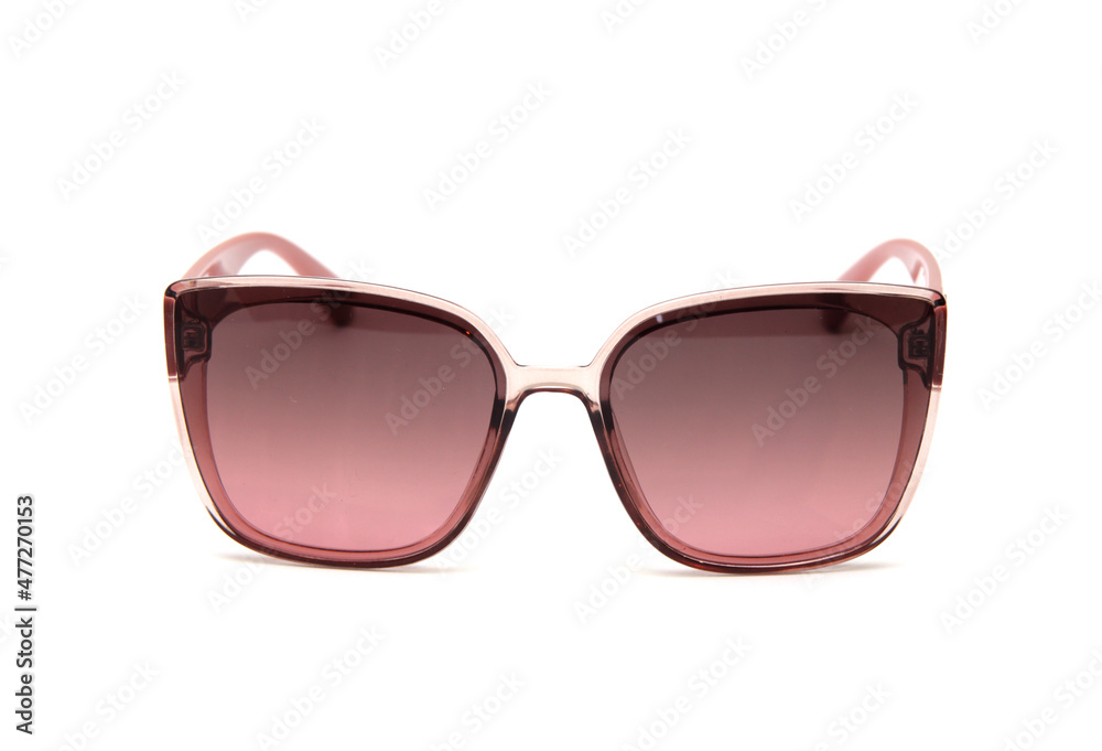 Fashionable sunglasses for women. burgundy glass. beautiful shape. on white isolated background. Fashionable sunglasses for women. burgundy glass. beautiful shape. on white isolated background.