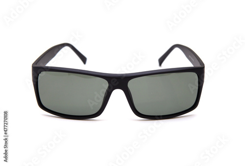 Fashionable sunglasses for men. dark glass. beautiful shape. on white isolated background