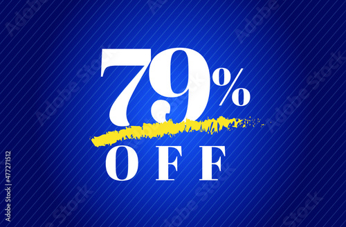 79% off tag seventy nine percent discount black friday sale white letter blue gradient background