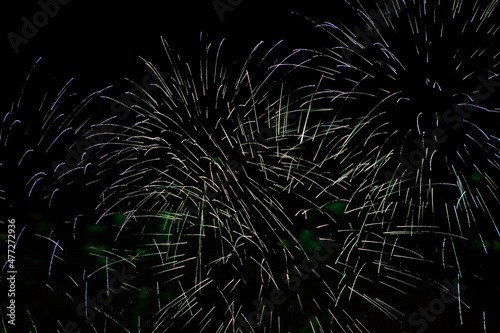 Beautiful fireworks in the dark evening sky.