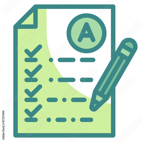 exam blue line icon