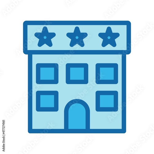 Hotel Line Gradient Vector Icon Design
