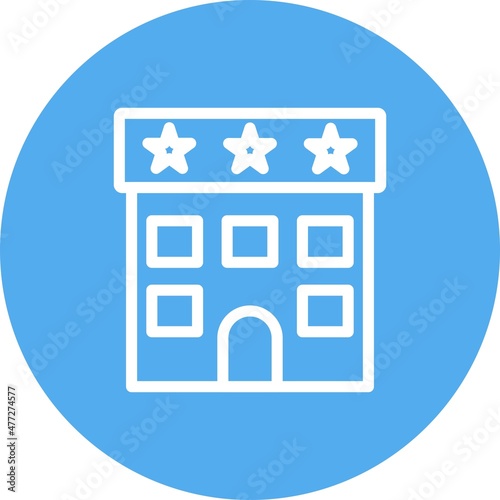 Hotel Line Circle Vector Icon Design