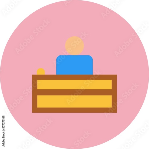 Reception Flat Circle Vector Icon Design