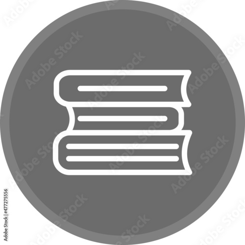 Books Line Circle Grey Vector Icon Design