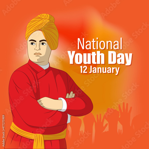 vector illustration for national youth day photo