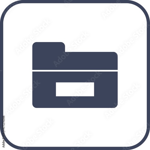Folder Glyph Round Corner Vector Icon Design