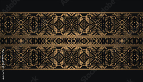 Elegant golden ornamental border template