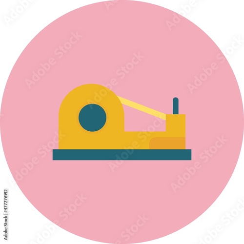 Tape Dispenser Flat Circle Vector Icon Design